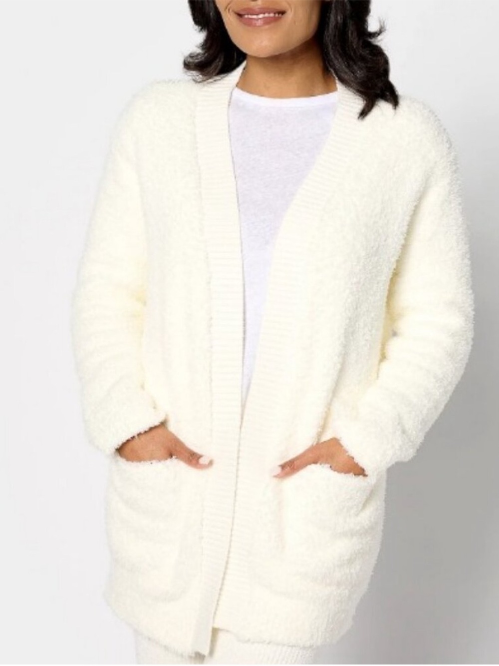 Barefoot Dreams CozyChic Ribbed Knit Trim Cardigan  12985